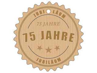 je75 JubiläumsEtikett 75 - vintagedesign - 75 Jahre - g1975