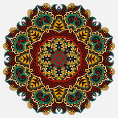 Circle lace ornament, round ornamental geometric doily pattern