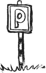 doodle parking sign