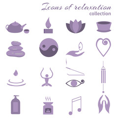 Set of icons meditation