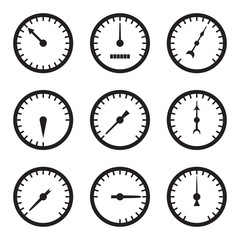 Set of black meter icons