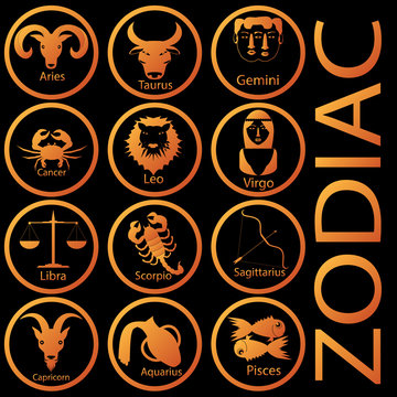 Orange color zodiac