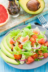 Avocado salad on a plate