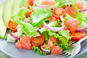 Avocado salad on a plate