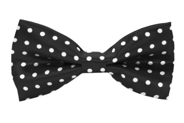 a black bow tie on a white background
