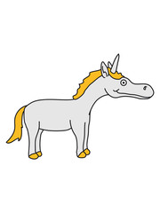 Niedliches Comic Cartoon Einhorn