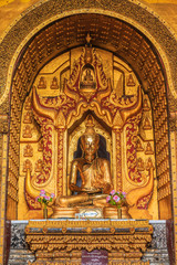 Fototapeta na wymiar Golden buddha at Inle lake in Shan state of Myanmar