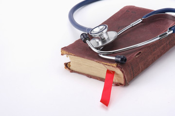 stethoscope on a pile of books