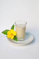 Soy milk with Lemon Basil