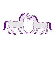 2 Einhörner Paar Liebe süß niedlich