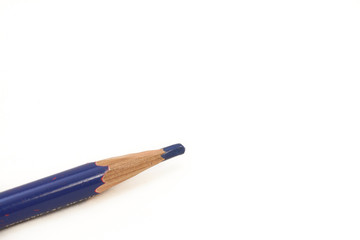 Blue hand sharpened pencil