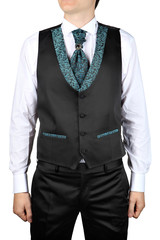 For man wedding dress, costume vest on a white background.