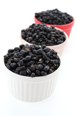 Black beans isolated on white background