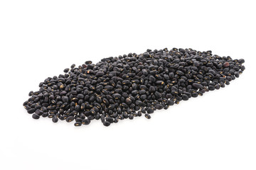 Black beans isolated on white background