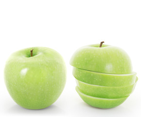 Sliced green apple