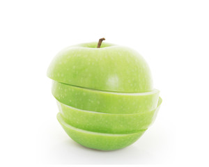 Sliced green apple