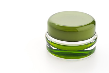 Cosmetic cream bottle isolated on white background