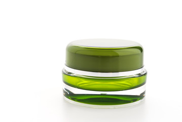 Cosmetic cream bottle isolated on white background