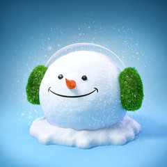 Snowman in a earmuff