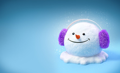 Snowman in a earmuff