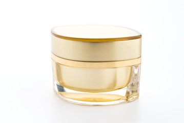 Cosmetic cream bottle isolated on white background