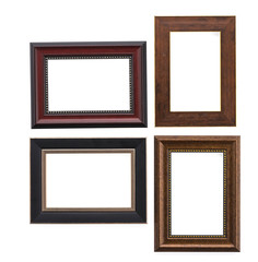 Wooden frame isolated on white background