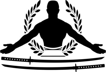 man with japanese swords