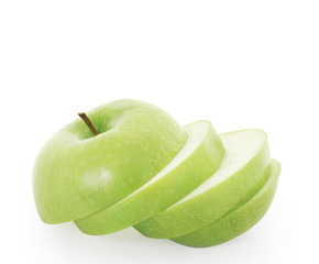 Sliced green apple