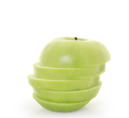Sliced green apple