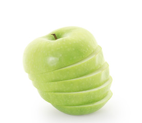 Sliced green apple
