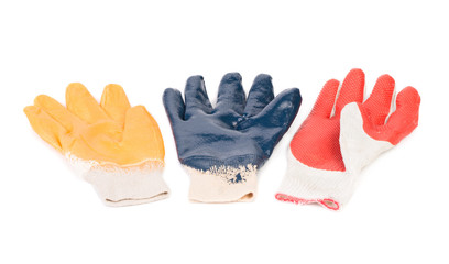 Protective rubber gloves.