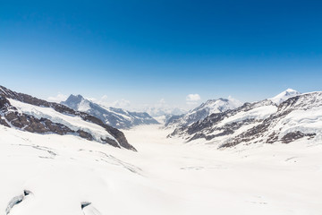 Fototapeta na wymiar Aletsch Glacier in the Jungfraujoch, Swiss Alps, Switzerland