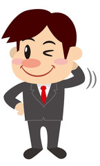 照れるビジネスマン