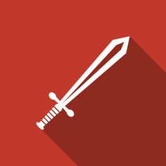 sword icon with long shadow