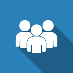 group people icon with long shadow