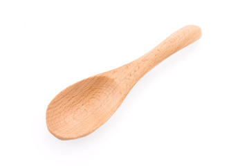 Wooden spoon isolated on white background