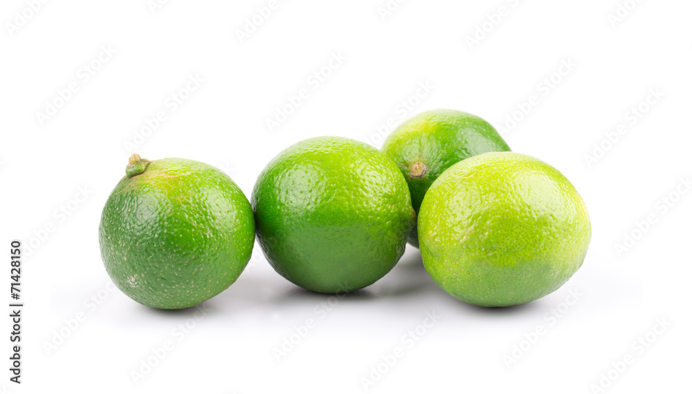 Wall mural Citrus lime fruit isolated on white background