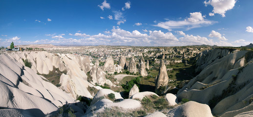 Goreme, town and valley in Cappadocia © dislentev