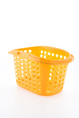 Shopping plastic basket isolated on white background