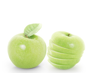 Sliced green apple