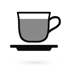 Icon cup of coffee. Raster
