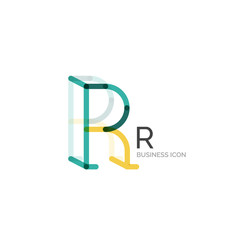 Minimal R font or letter logo design