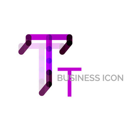 Minimal T font or letter logo design