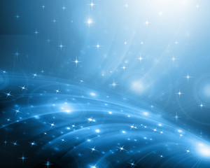 Obraz premium snowflakes and stars descending on background