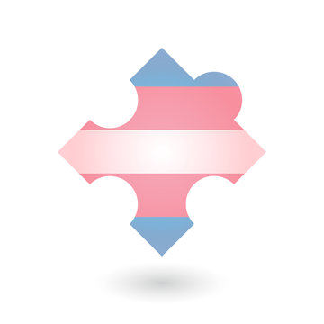 puzzle piece with a transgender pride flag