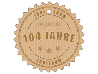 je104 JubiläumsEtikett 104 - vintagedesign - 104 Jahre - g2004