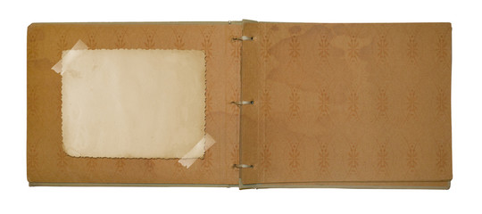 Vintage photoalbum for photos on white isolated background