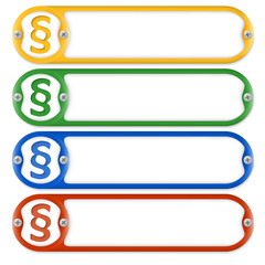 Obraz premium four frames for entering text with screws and paragraph