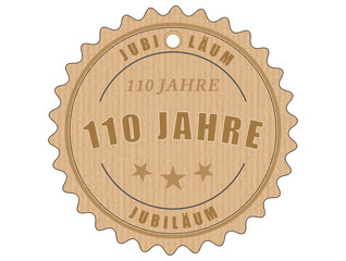 je110 JubiläumsEtikett 110 - vintagedesign - 110 Jahre - g2010