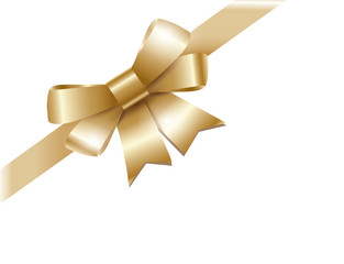 Golden ribbon with bow